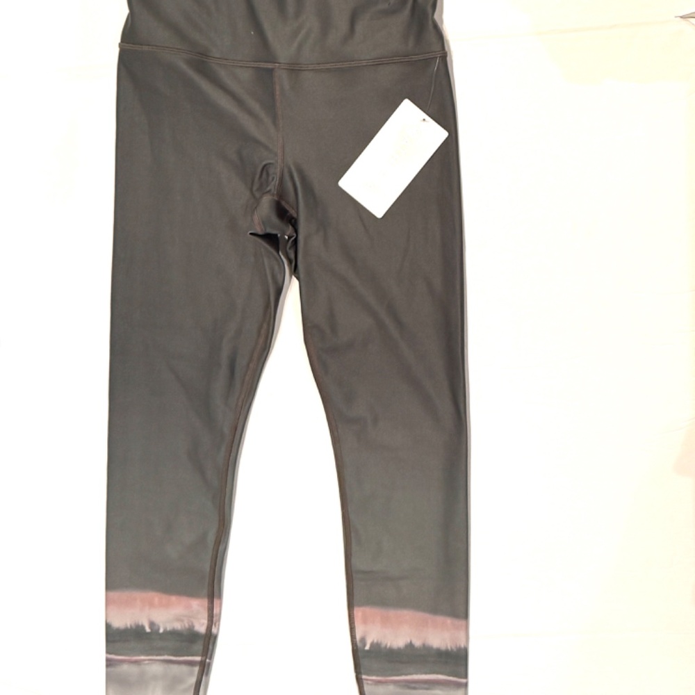 Athleta Ultra High Rise Elation 7/8 Tight S Small Green Pull On Ankle Tights